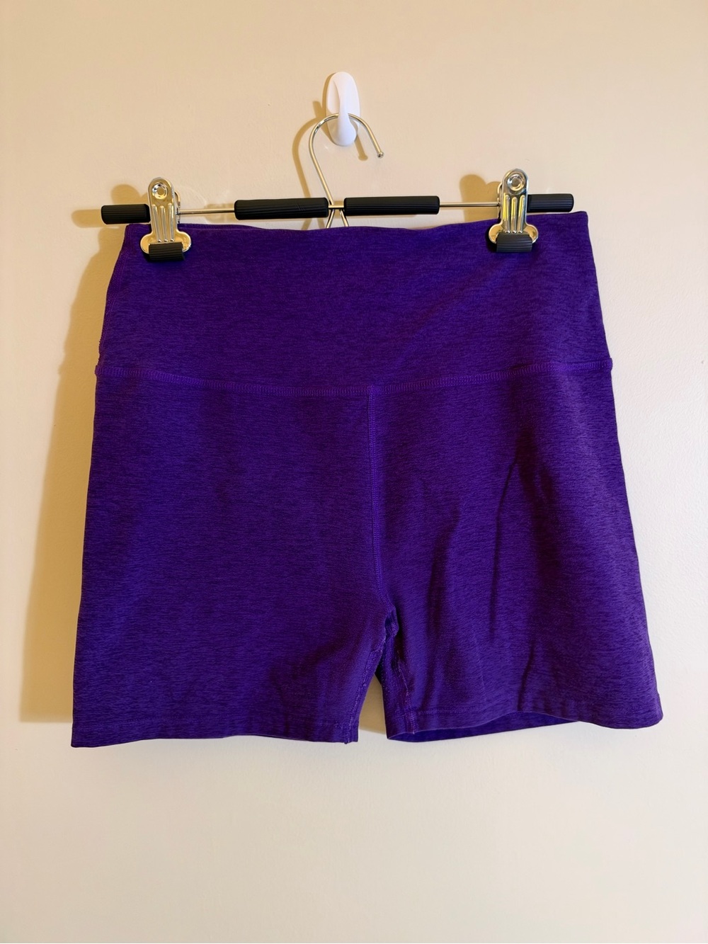 Beyond Yoga Purple Spacedye High-Waist Womenβs Bike Shorts Size XL